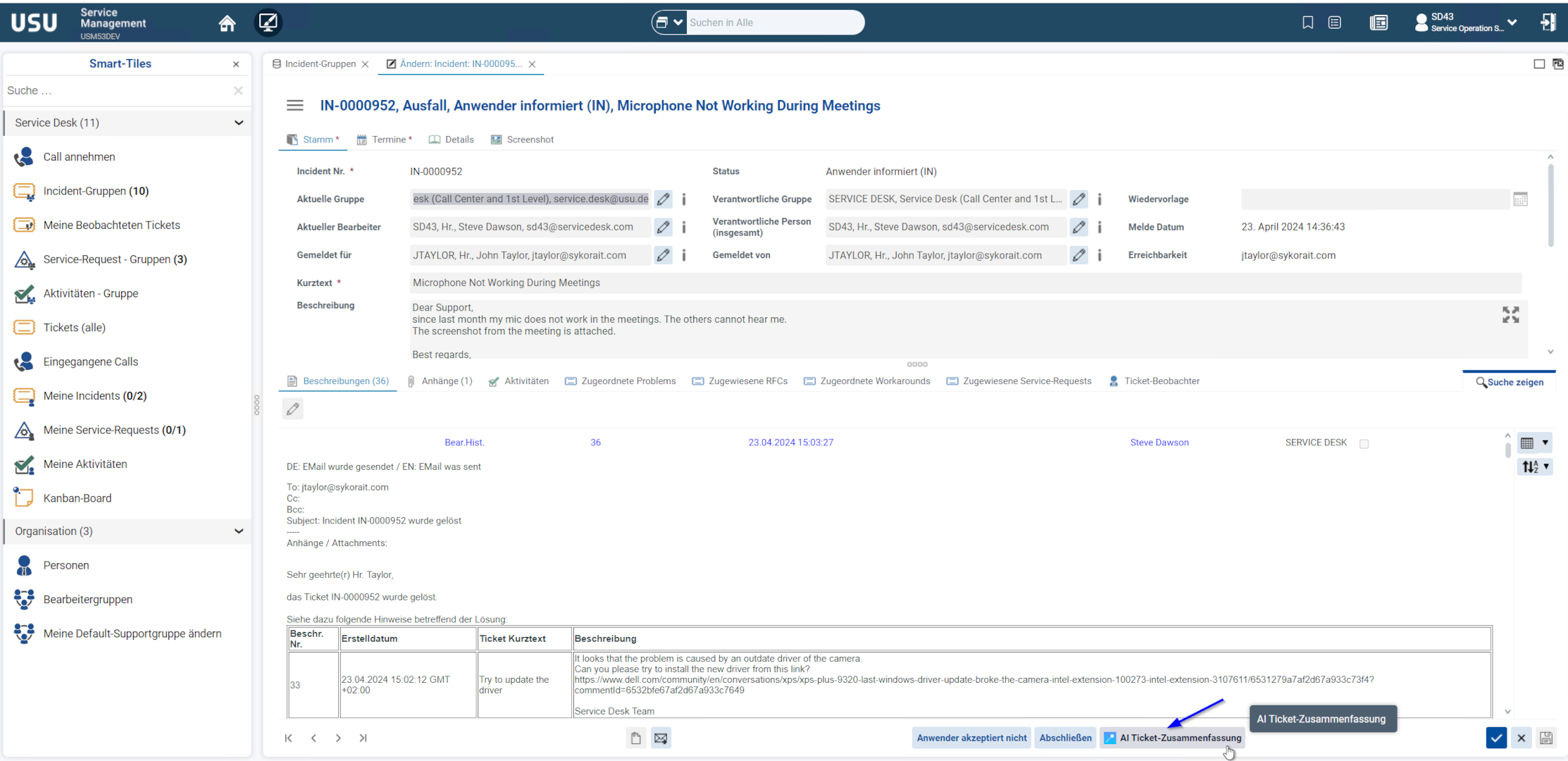 Azure AI Ticket Summary 1